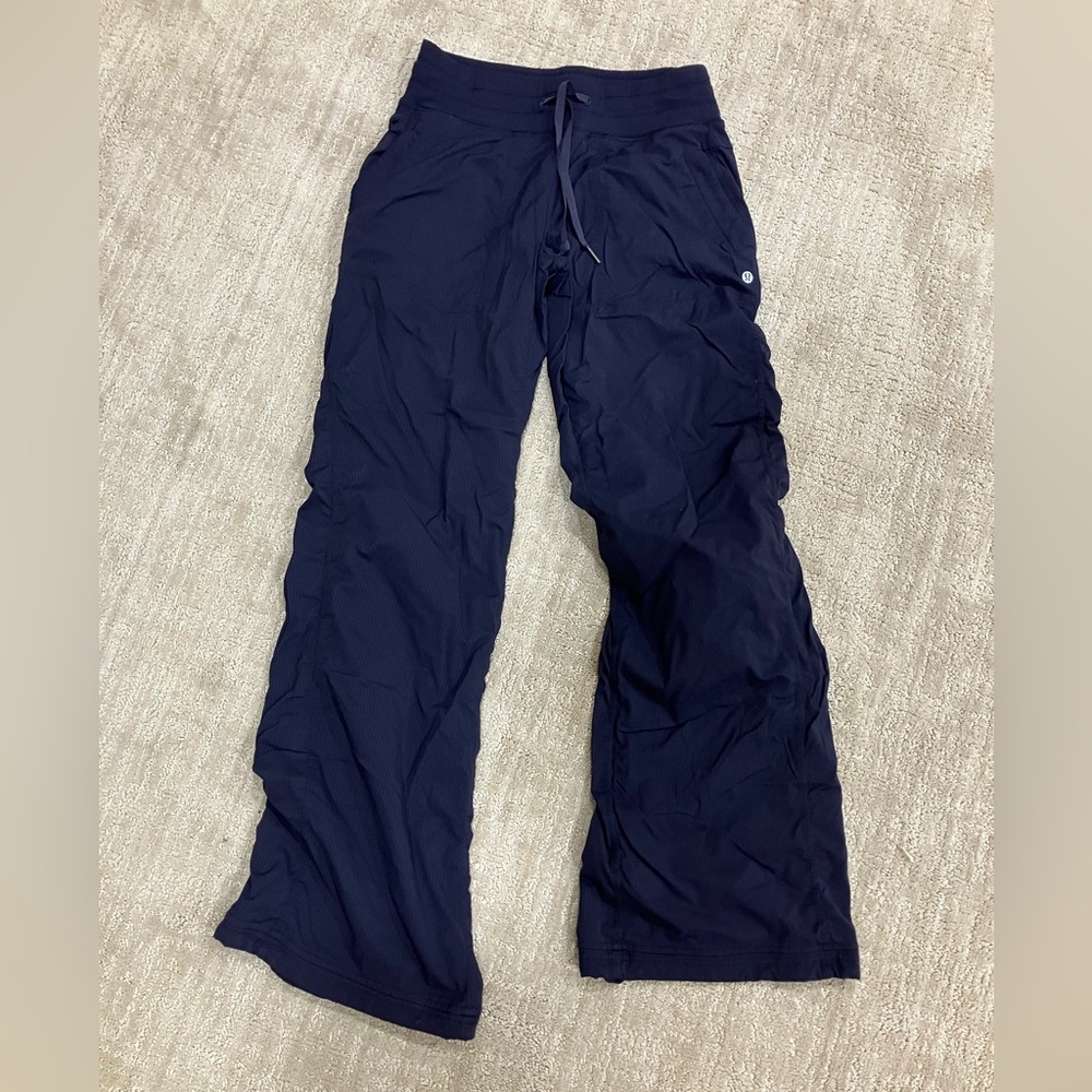 Lined Lululemon Dance Studio pants in navy